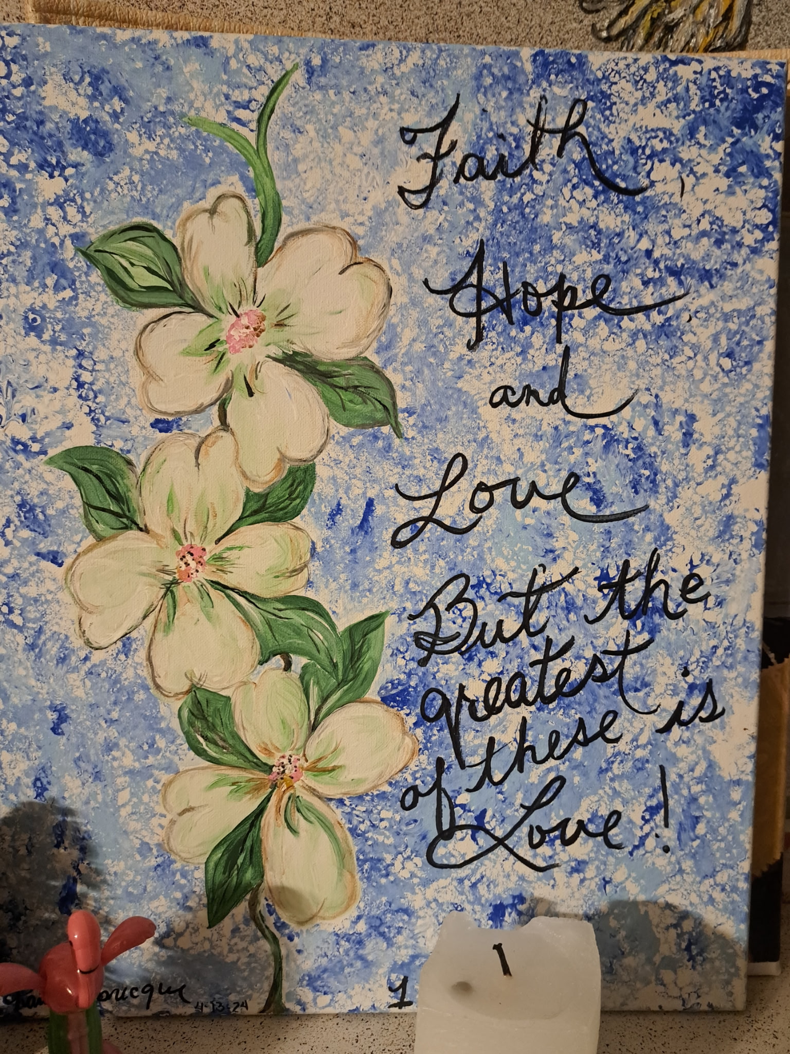 faith hope love painted canvas